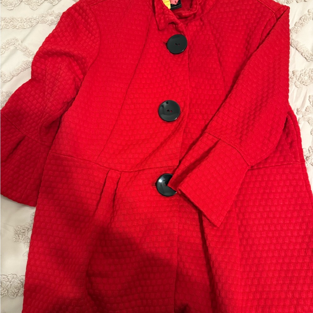 Ali Miles Red Textured Blouse